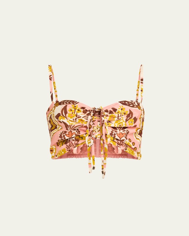 Maidstone Ruched Sweetheart Crop Top